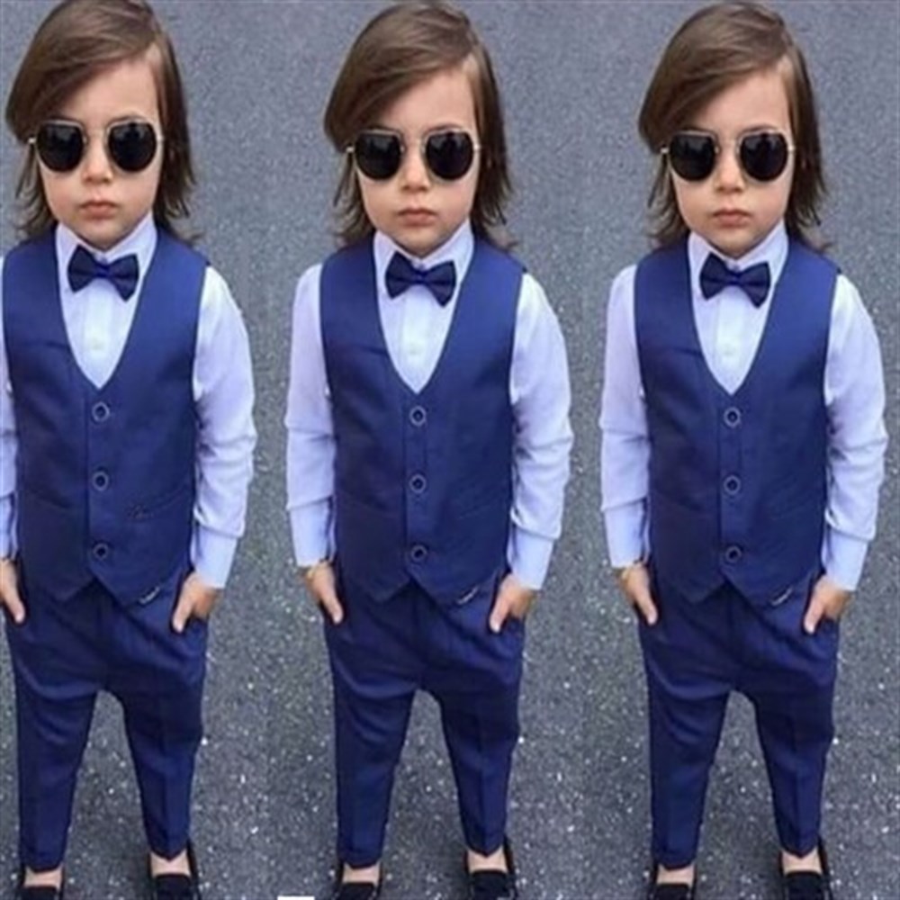 İndigo Yelekli Erkek Çocuk 3 Lü Takım