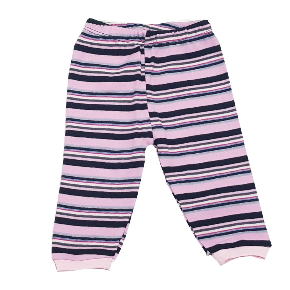 Kız - Erkek Pembe Şeritli Bebek  Pijama - Tek Alt