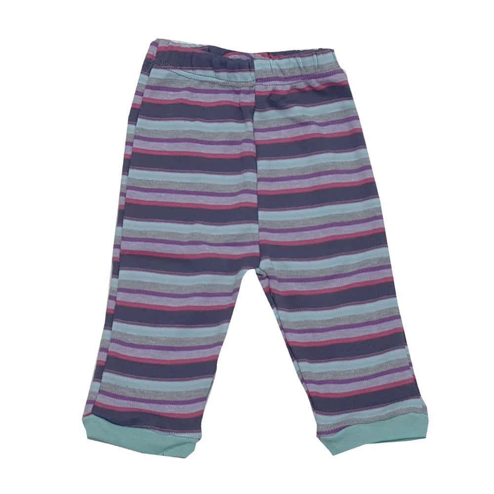 Kız - Erkek Yeşil Şeritli Bebek  Pijama - Tek Alt