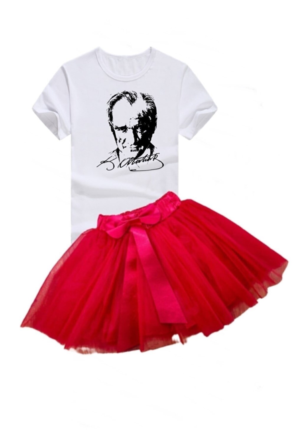 Kız Çocuk 23 Nisan Atatürklü Tütü Etekli Takım | Çocuk Giyim