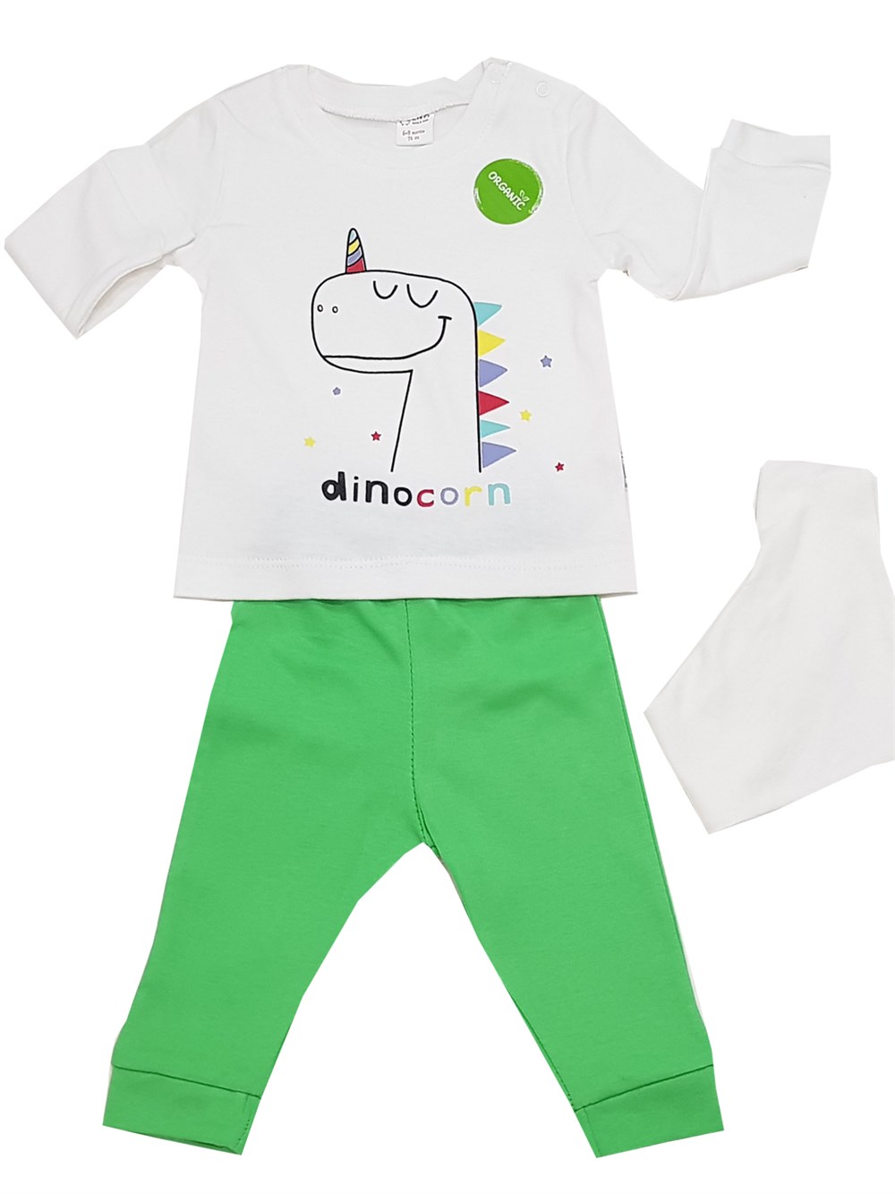 Kız ve Erkek Yeşil Bebek Organik Takım