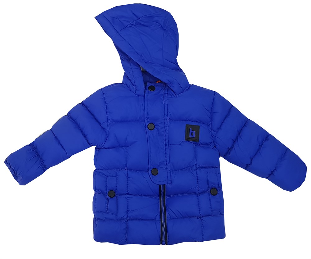 Saks Rengi Şapkalı Erkek Bebek & Çocuk Mont