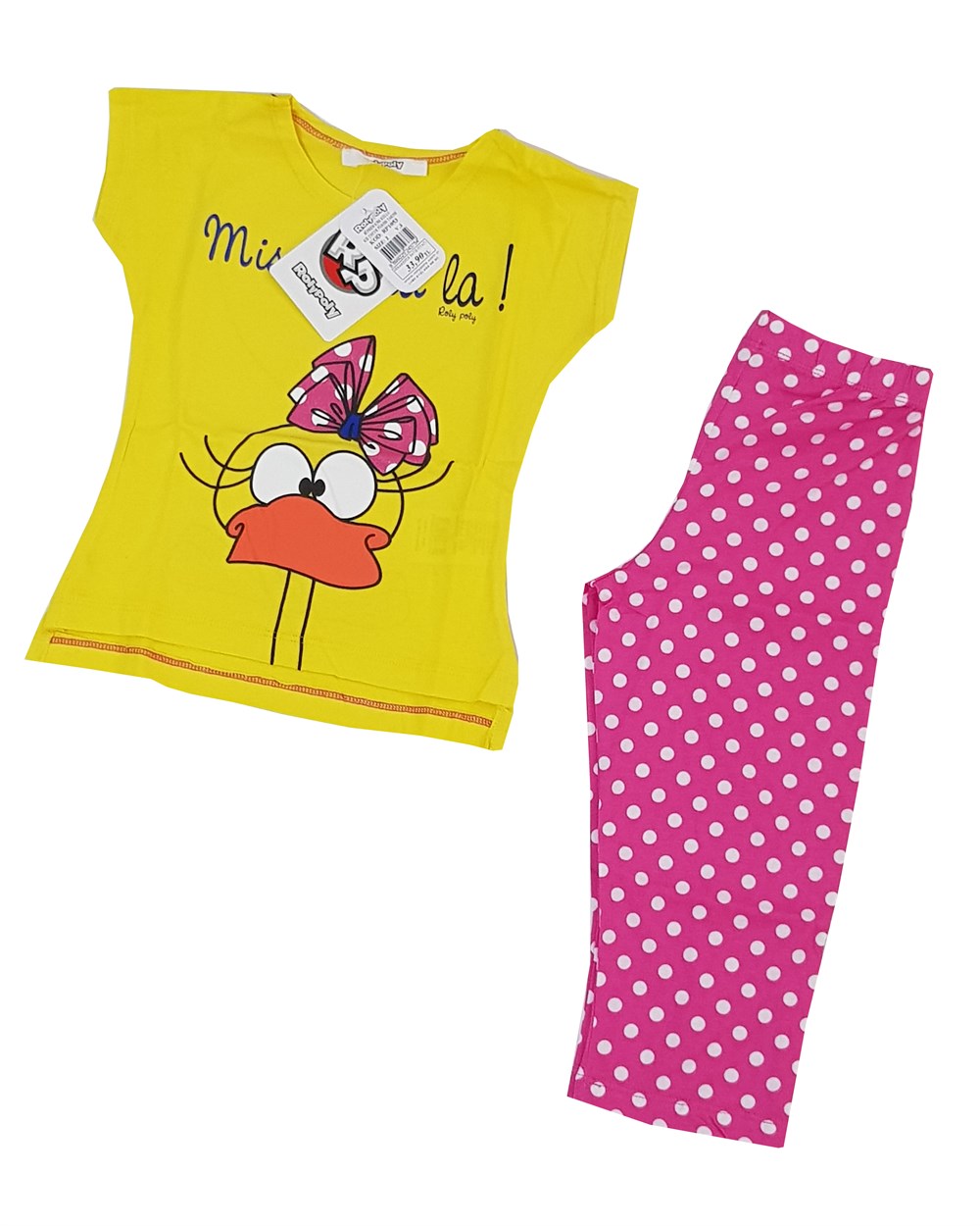 Rolly Polly Sarı Ördekli Kız Çocuk Pijama Takımı | FeyzamAvm