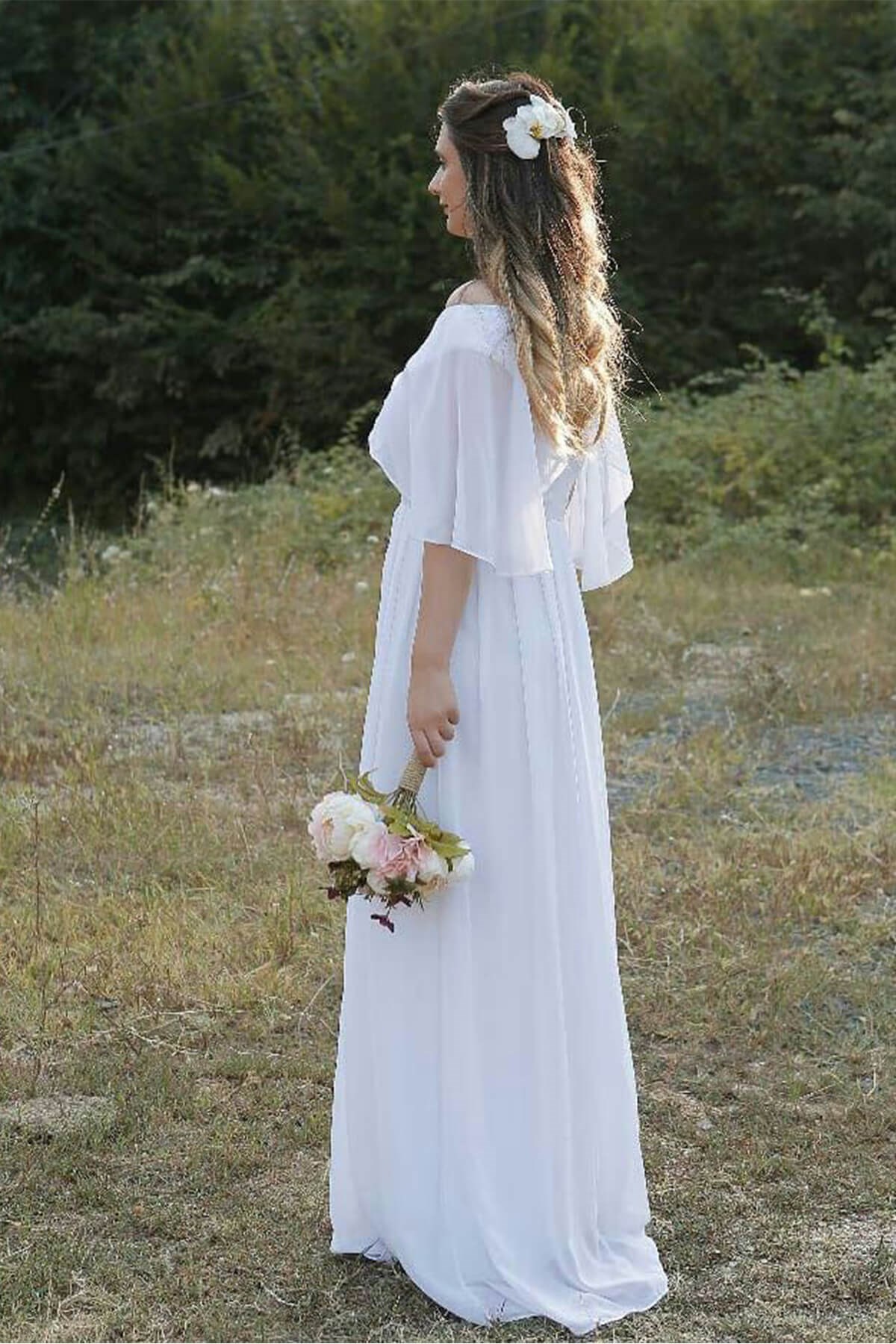 Melek Kol Elbise-Beyaz | Moda Labio