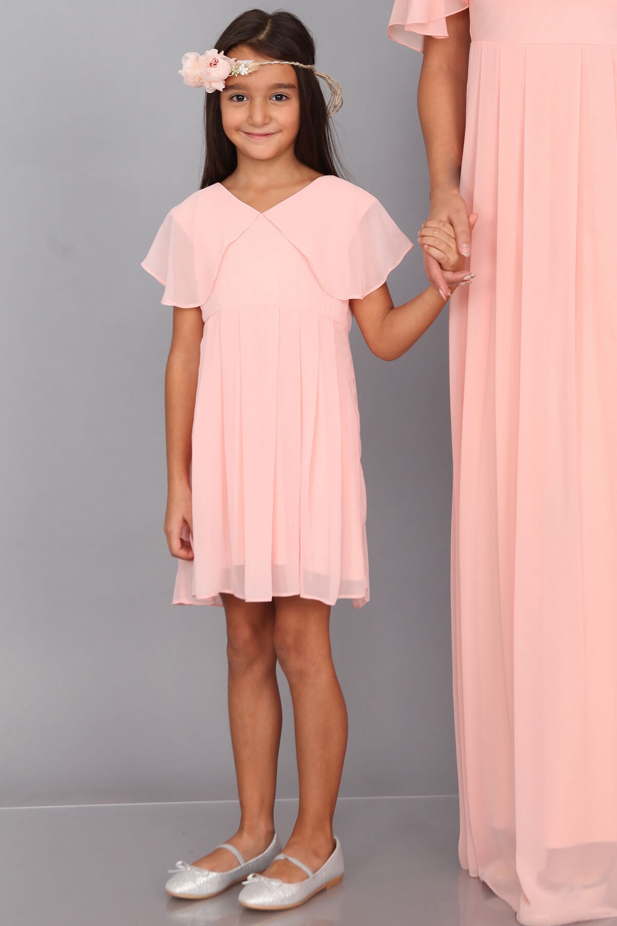Moda Labio | Melek Kol Kız Çocuk Pudra Elbise