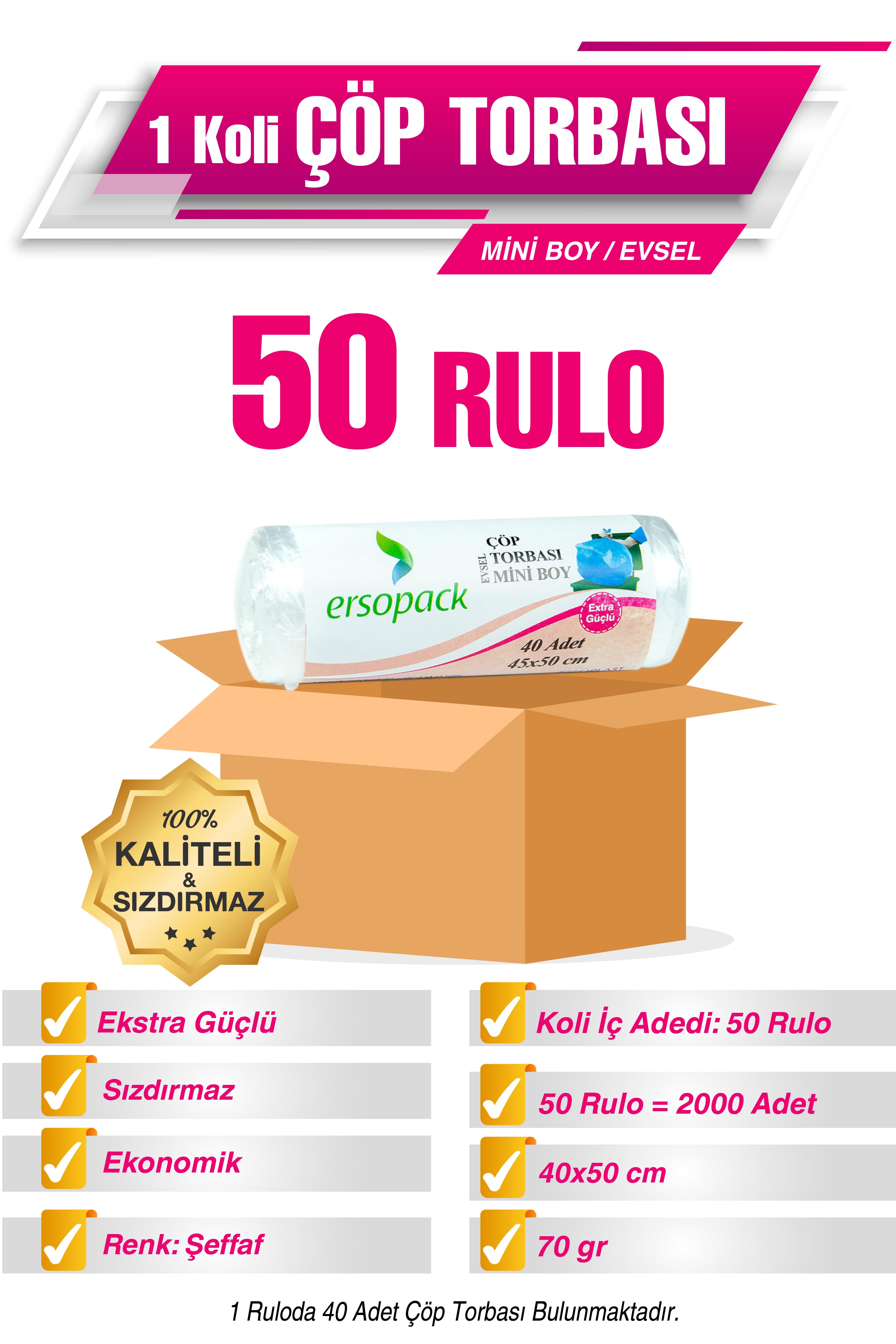 Ermet Ersopack Mini Boy Çöp Torbası 50 Rulo