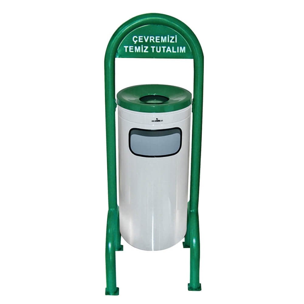 Palex 3560-3 Bahçe Tipi Çöp Kovası Ayaklı Boyalı Boyalı