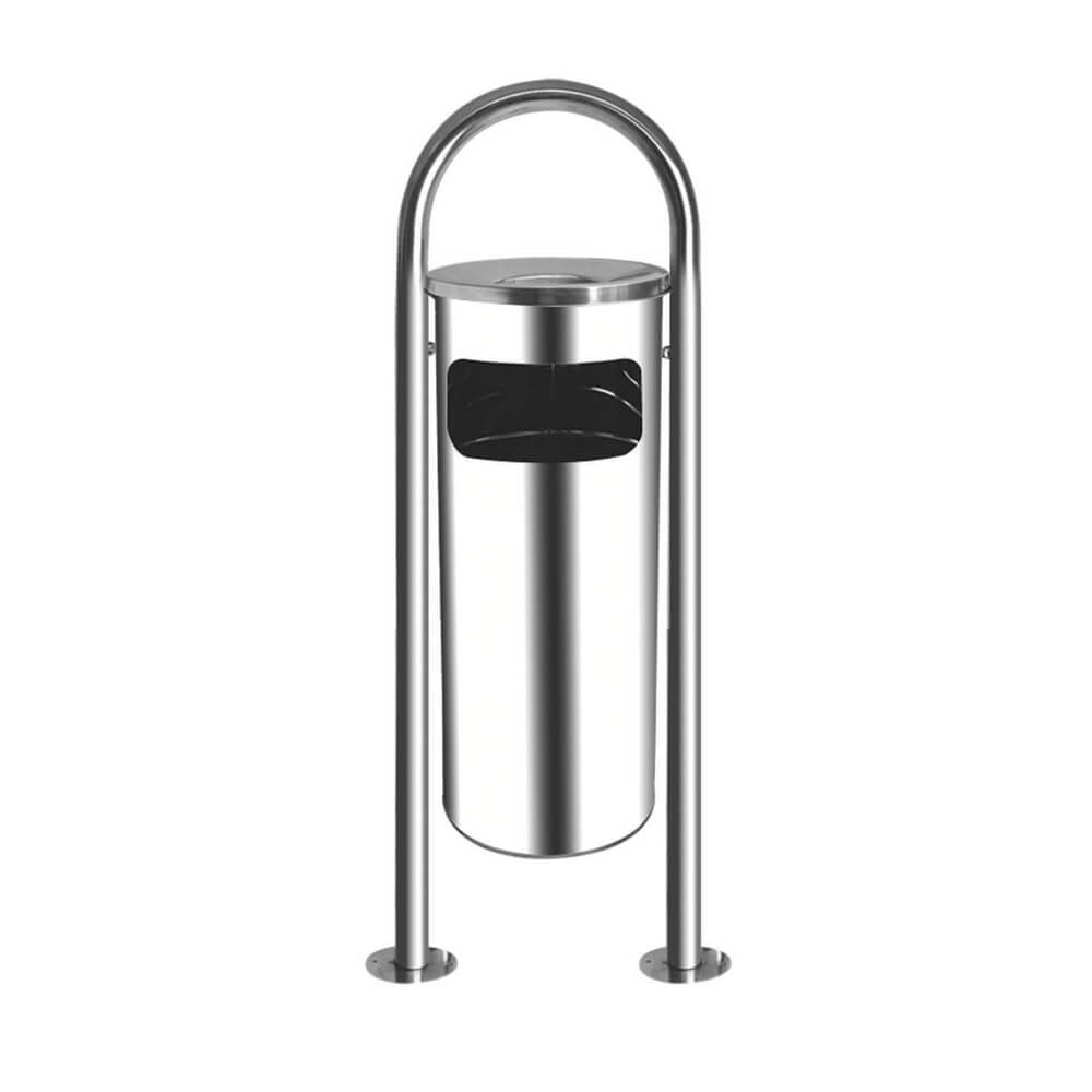 Palex 3560-6 Bahçe Tipi Çöp Kovası Tek Ayaklı Krom