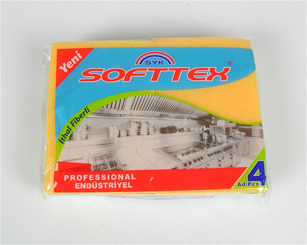 Softtex SFT404 4'lü Endüstriyel Bulaşık Süngeri