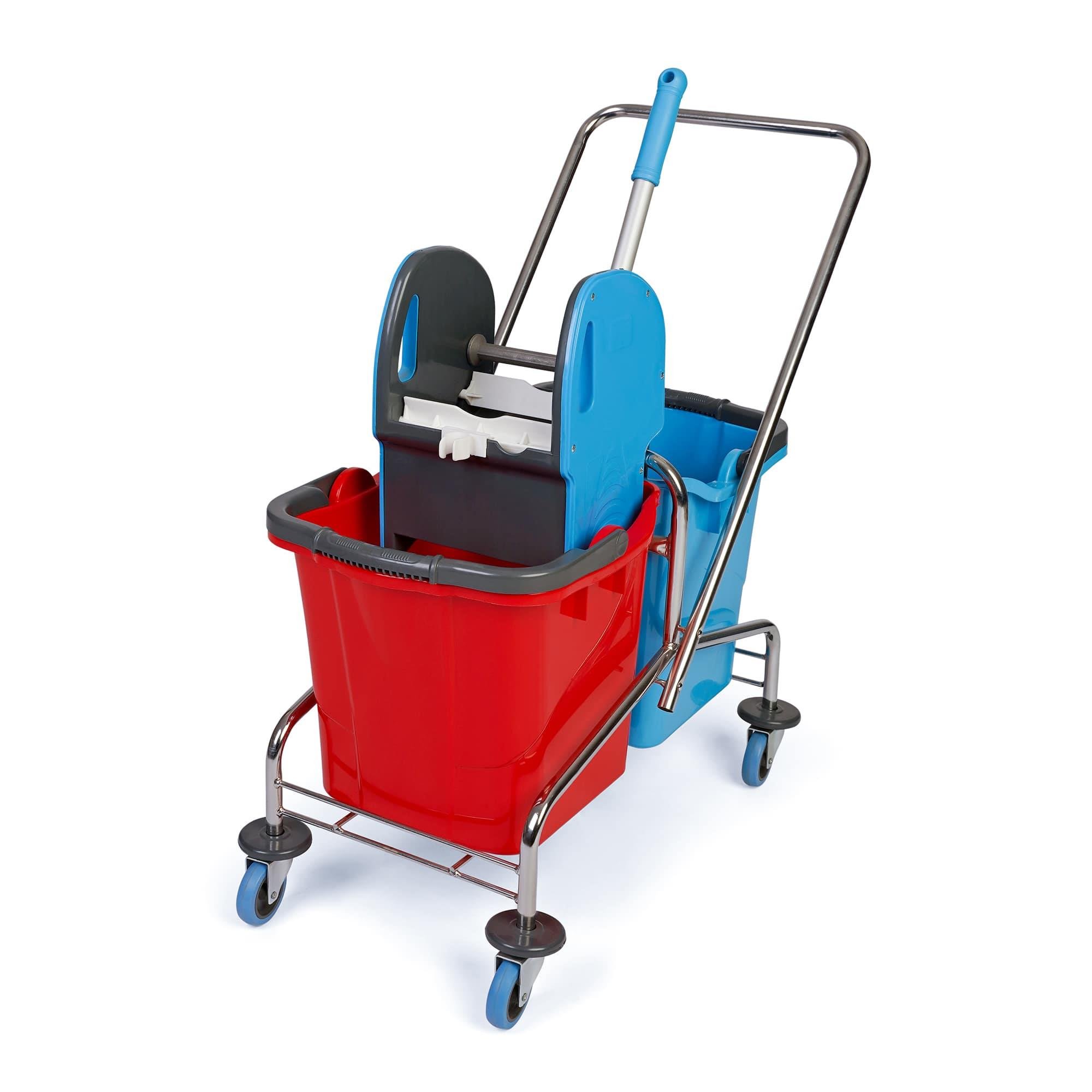 Üçtem CK753 Çift Kovalı Plastik Presli Krom Taşıyıcılı Temizlik Seti 2x25 LT