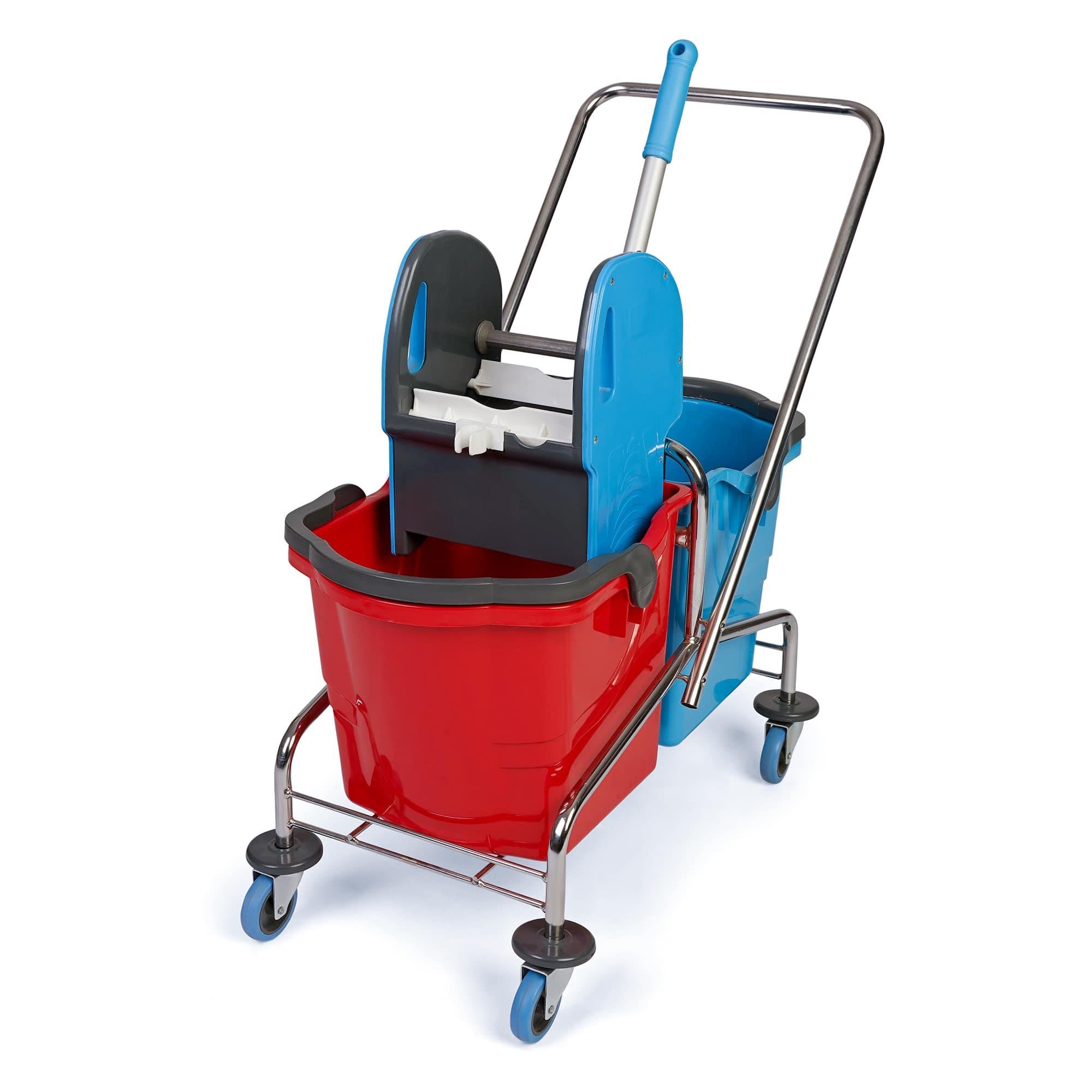 Üçtem CK757 Çift Kovalı Plastik Presli Krom Taşıyıcılı Temizlik Seti 2x18 LT