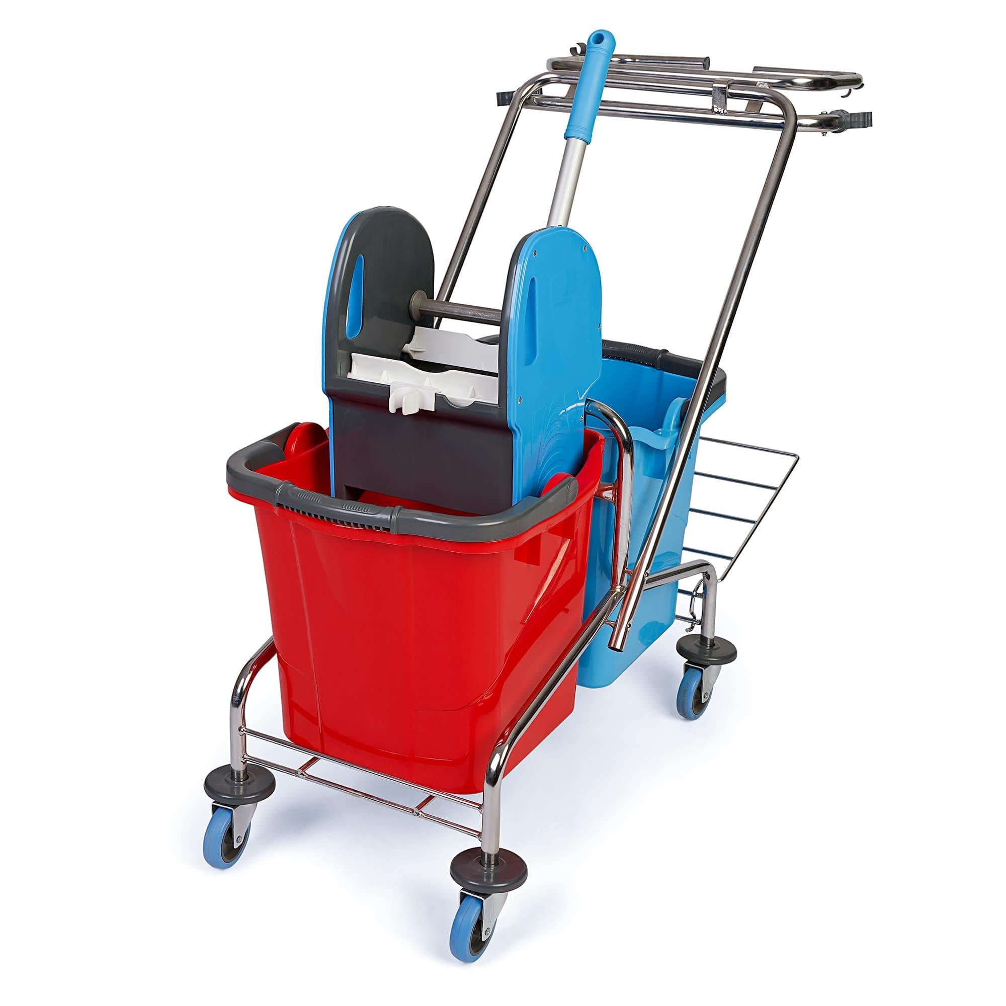 Üçtem CK760 Çift Kovalı Plastik Presli Krom Taşıyıcılı Temizlik Seti 2x25 LT