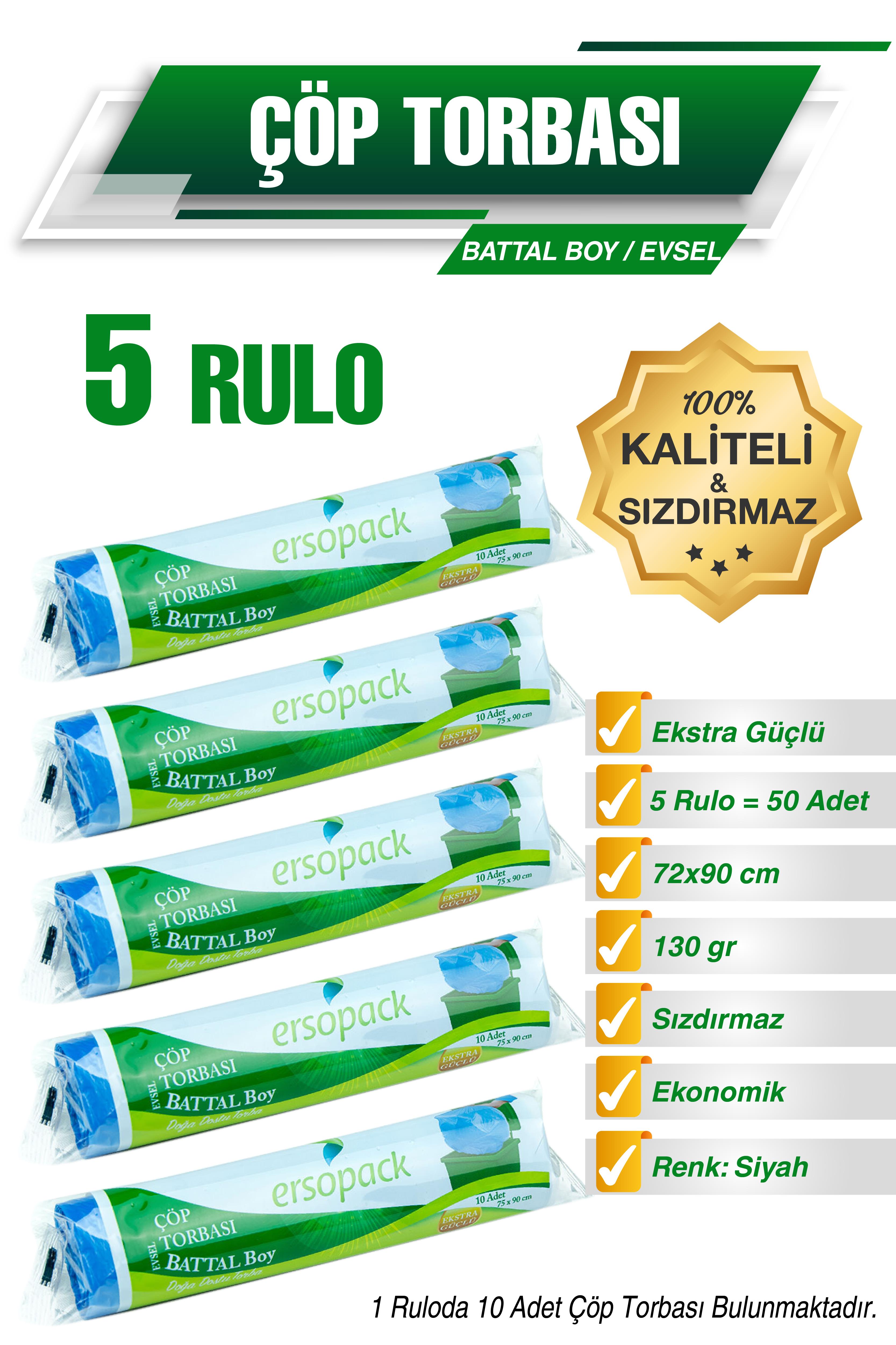 Ermet Ersopack Mini Boy Çöp Torbası 5 Rulo