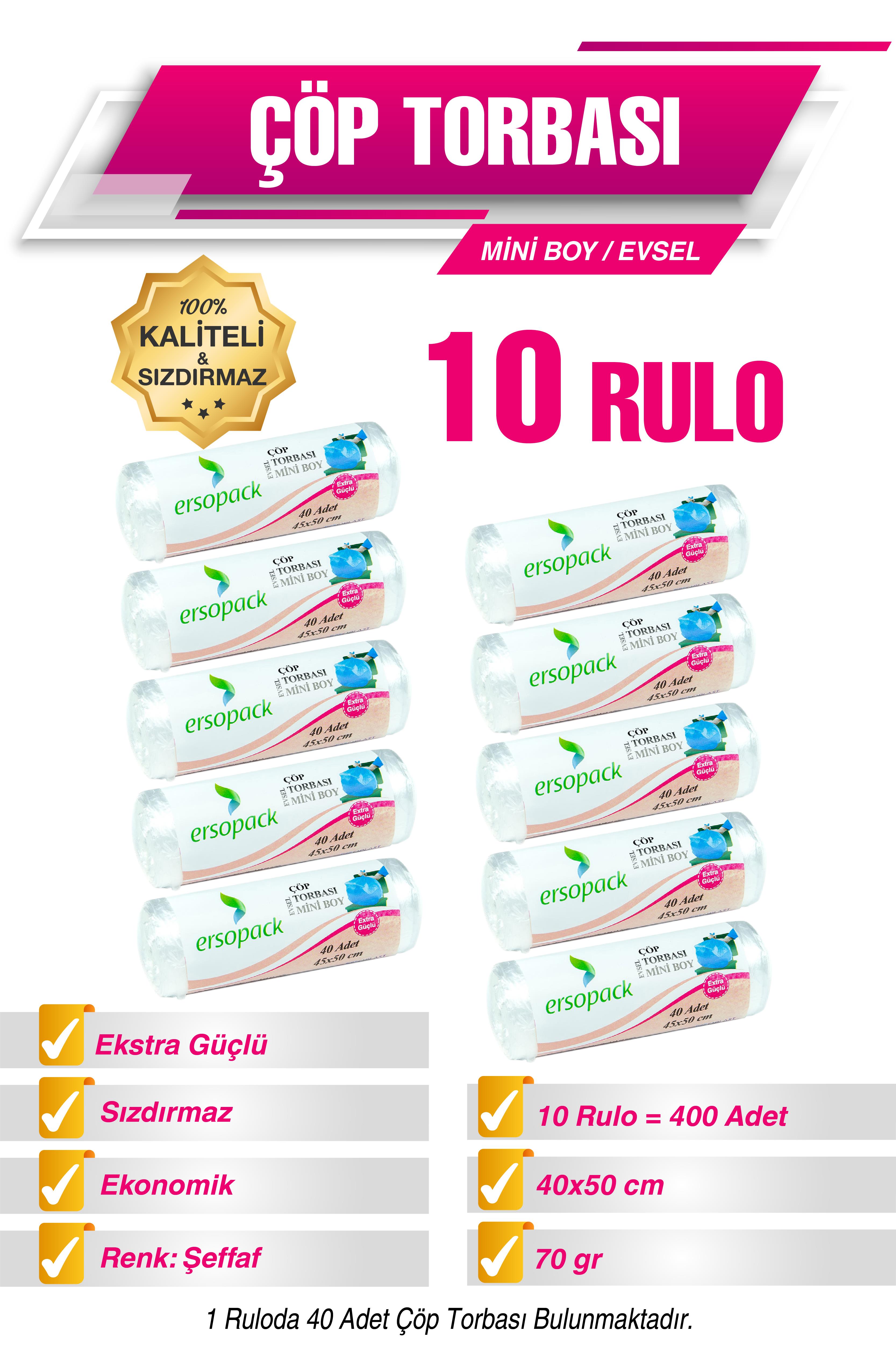 Ermet Ersopack Mini Boy Çöp Torbası 10 Rulo