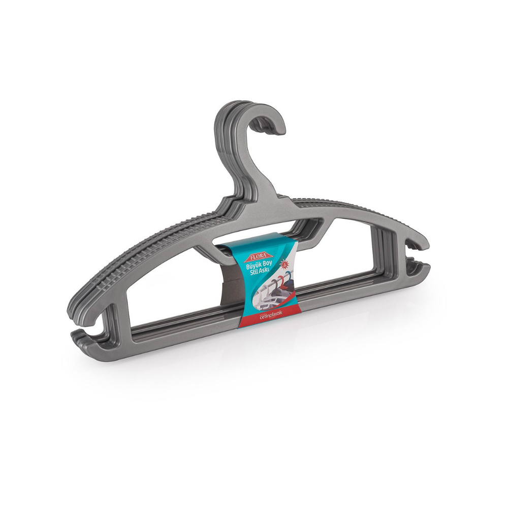 Flora F168 Büyük Stil Elbise Askısı 6'lı Asorti