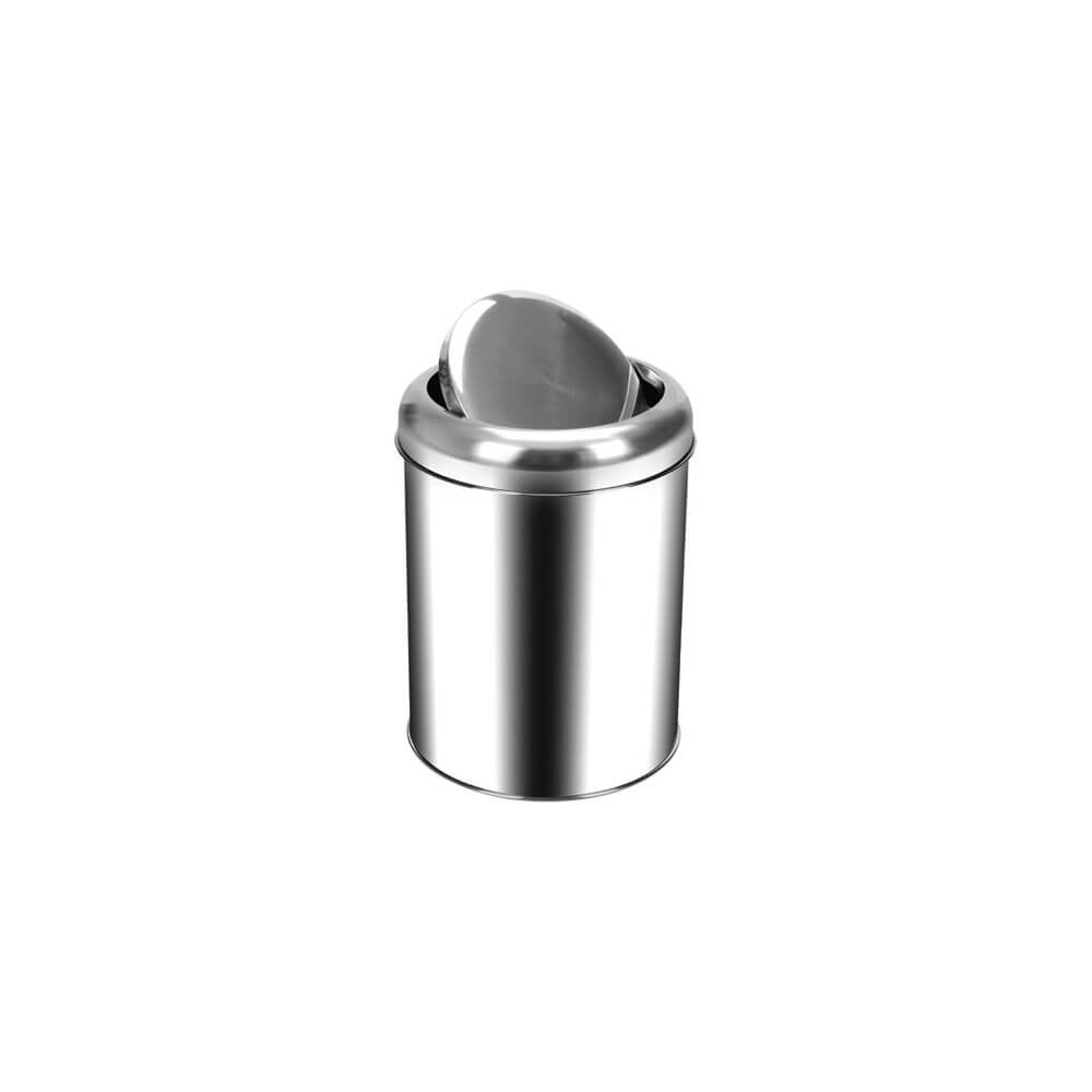 Palex 3822-5 Krom Pratik Kapaklı Çöp Kovası 5 LT
