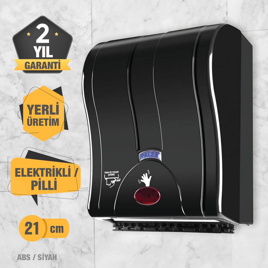 Palex 3491-S Prestij Otomatik Havlu Dispenseri 21 CM Siyah