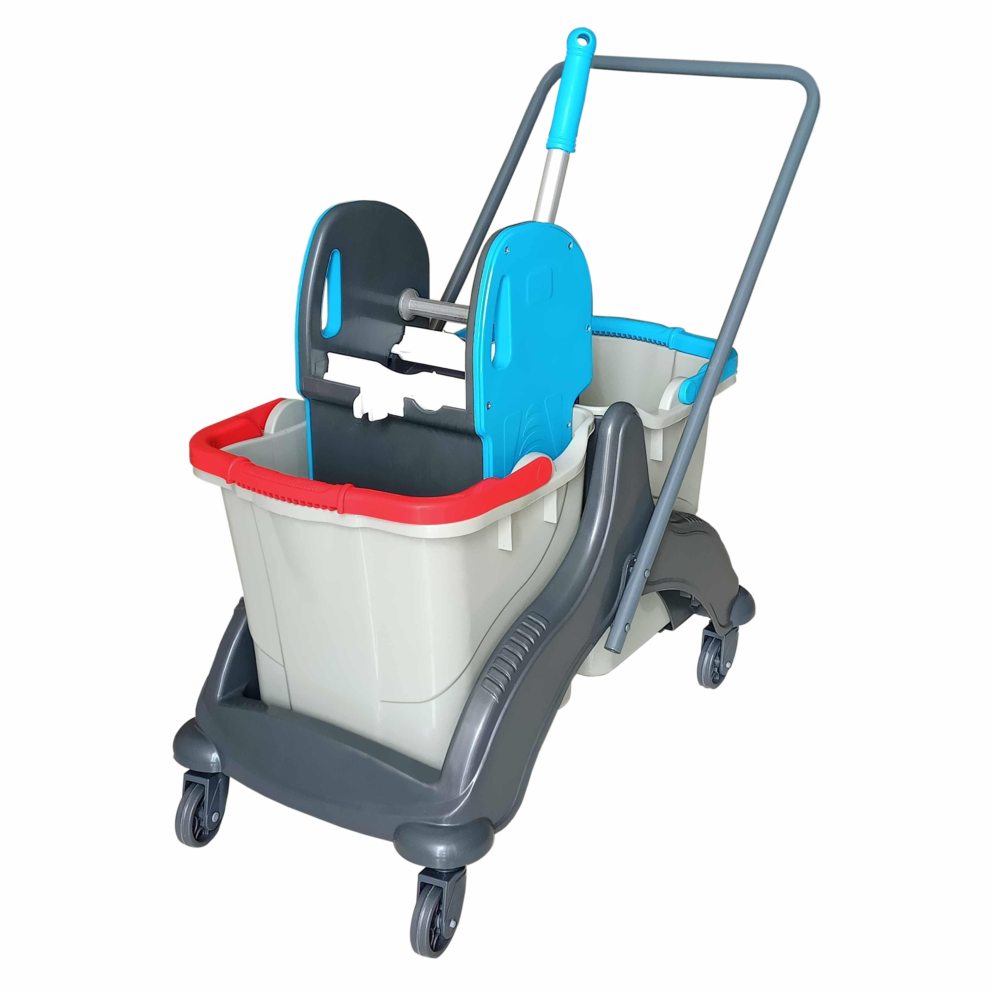 Üçtem CK748 Çift Kovalı Plastik Presli Plastik Taşıyıcılı Temizlik Seti 2x25 LT