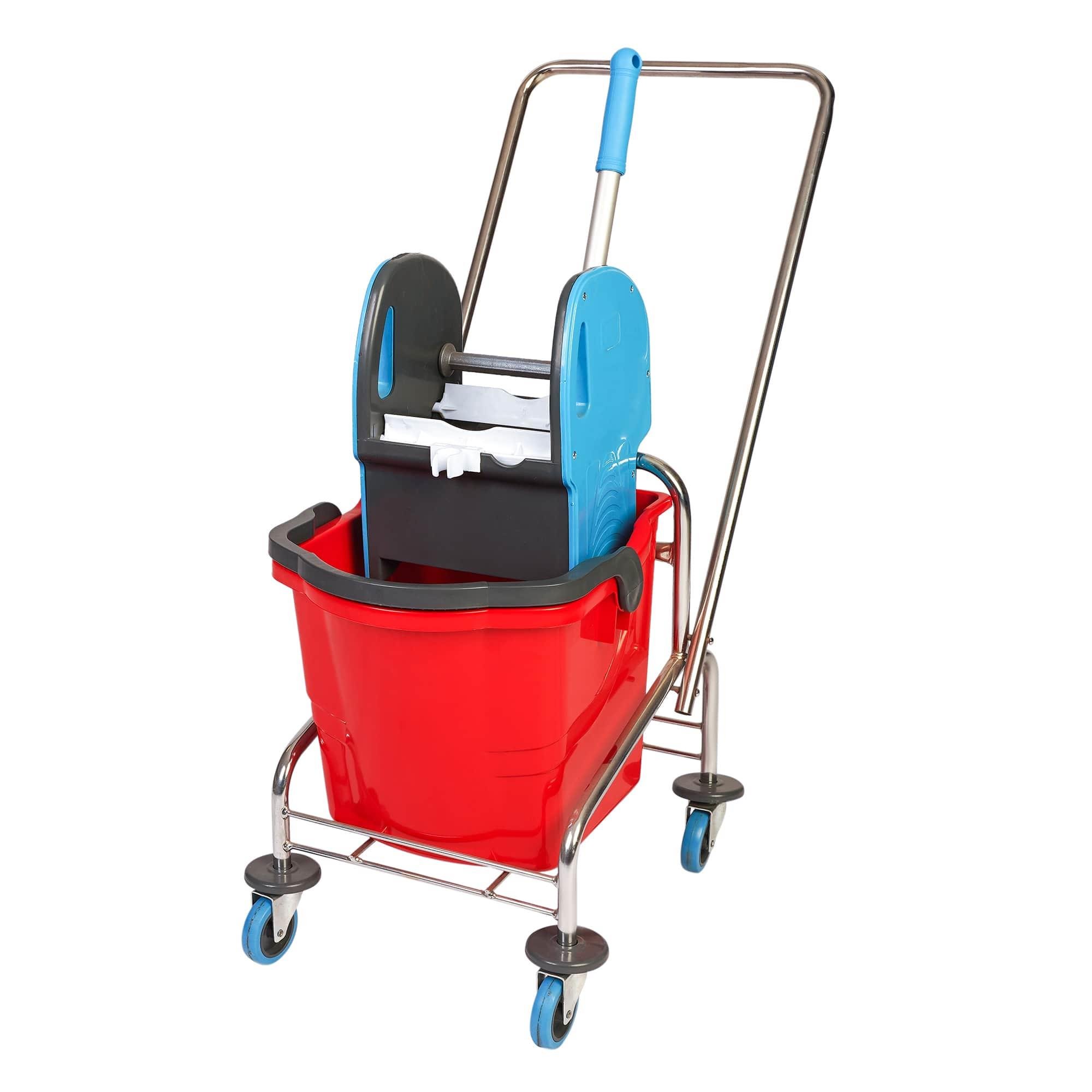 Üçtem TK722 Tek Kovalı Plastik Presli Metal Boyalı Taşıyıcılı Temizlik Seti 25 LT