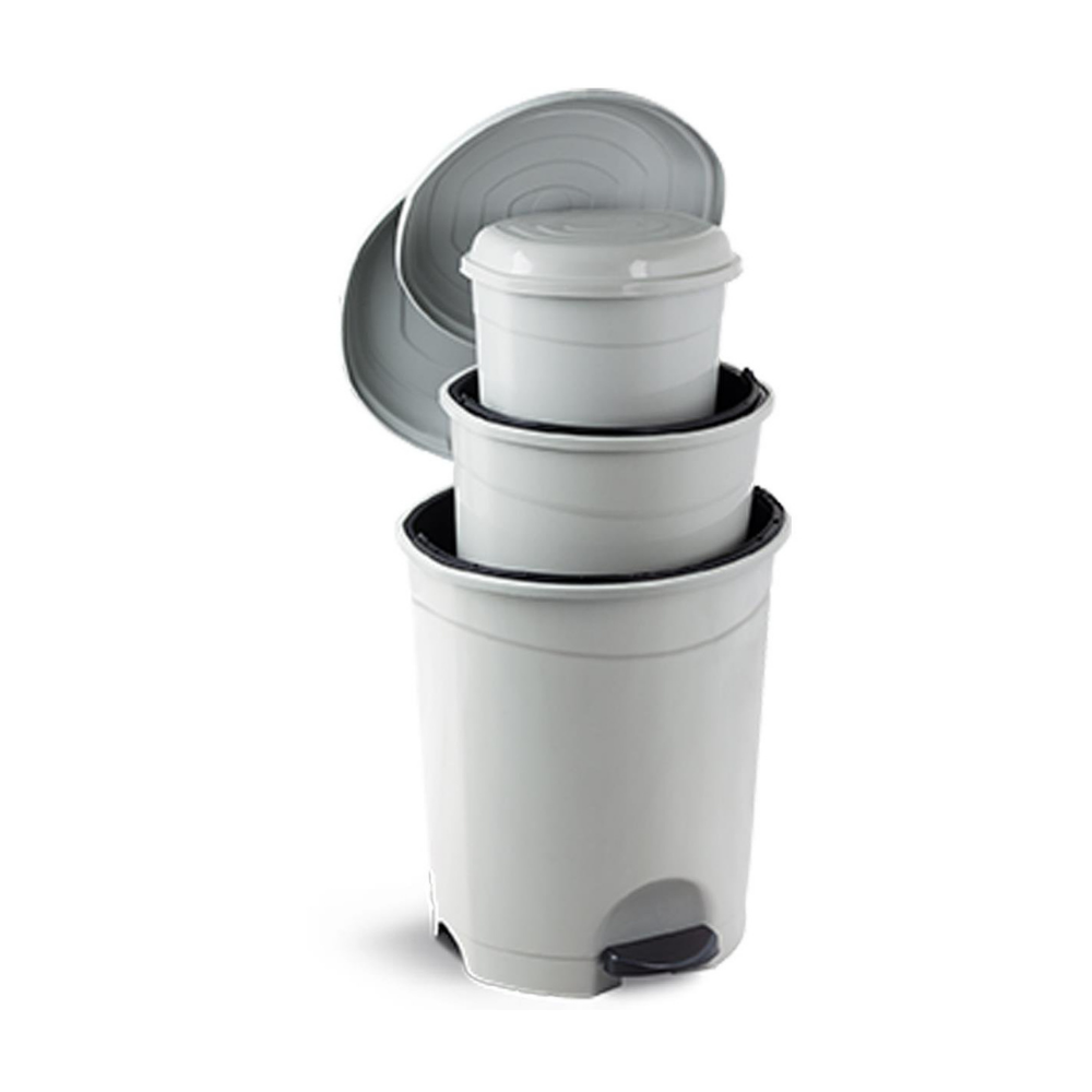 Uğurlar UP132 Pedallı (6-12-22 LT) Çöp Kovası 3'lü Set Eko Asorti