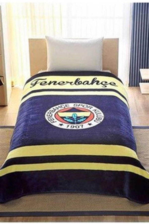 Taç Lisanslı Battaniye Tek Kişilik Fenerbahçe Logo