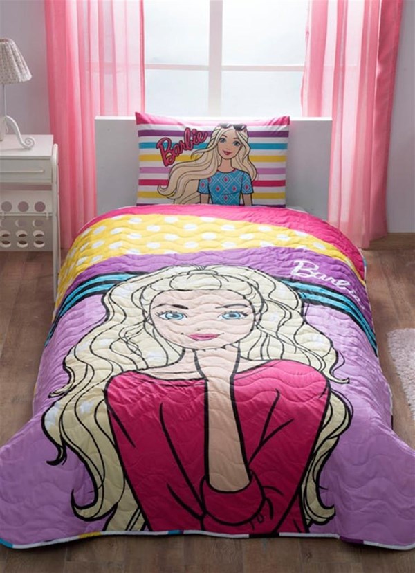 Taç Lisanslı Yatak Örtüsü Tek Kişilik Cpp Barbie