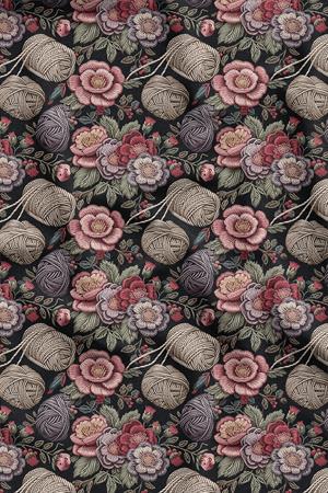 3D İplik Çiçek Desenli Dijital Baskılı Kumaş