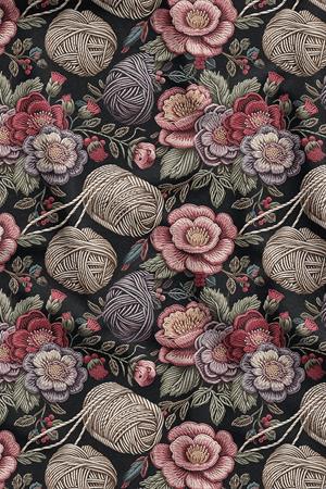 3D İplik Çiçek Desenli Dijital Baskılı Kumaş