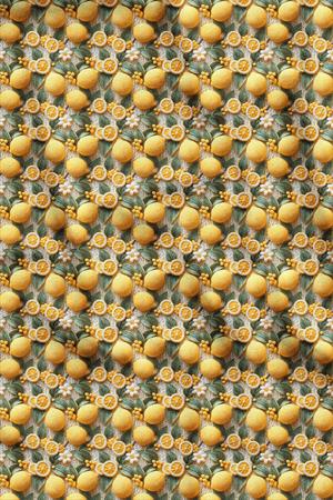 3D Limon Desenli Dijital Baskılı Kumaş