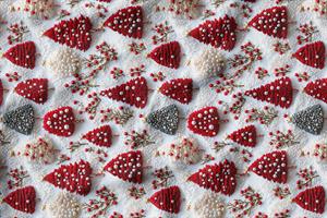 3D Yılbaşı Çam Desenli Dijital Baskılı Kumaş