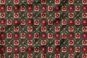 3D Yılbaşı Çiçeği Nakış Desenli Dijital Baskılı Kumaş