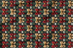 3D Yılbaşı Fiyonk Desenli Dijital Baskılı Kumaş