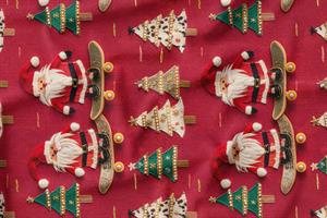 3D Yılbaşı Kaykaylı Noel Baba Desenli Dijital Baskılı Kumaş