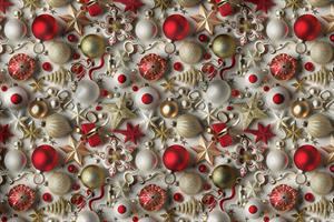 3D Yılbaşı Küreler Desenli Dijital Baskılı Kumaş