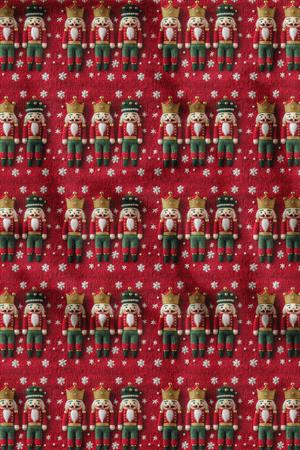 3D Yılbaşı Kurşun Asker Desenli Dijital Baskılı Kumaş