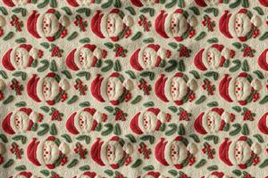 3D Yılbaşı Noel Baba Desenli Dijital Baskılı Kumaş