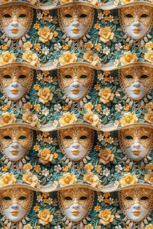 3D Yüzler Desenli Dijital Baskılı Kumaş