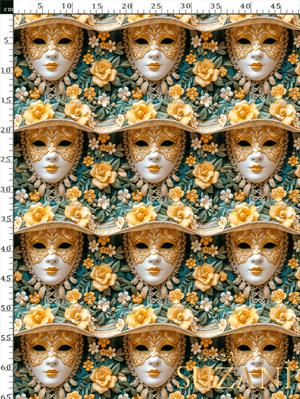 3D Yüzler Desenli Dijital Baskılı Kumaş