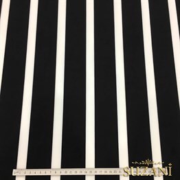 5x2cm Siyah Beyaz Çizgili Kumaş