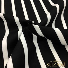 5x2cm Siyah Beyaz Çizgili Kumaş