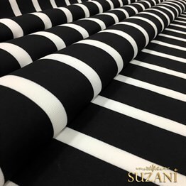 5x2cm Siyah Beyaz Çizgili Kumaş