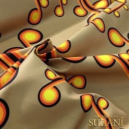 60lar Vintage Desenli Kumaş