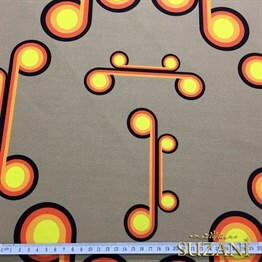 60lar Vintage Desenli Kumaş