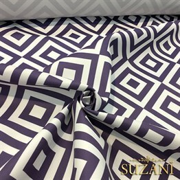 Açık Eflatun İç İçe Kareli Kumaş