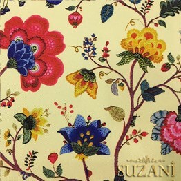 Açık Sarı Zemin Çiçekli Kumaş