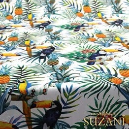 Ananaslı Tukan Desenli Kumaş