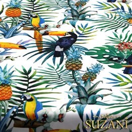 Ananaslı Tukan Desenli Kumaş