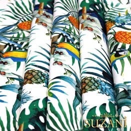 Ananaslı Tukan Desenli Kumaş