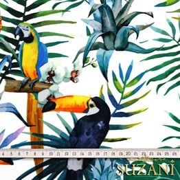 Ananaslı Tukan Desenli Kumaş