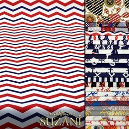 Bahriyeli Zigzag Desenli Kumaş